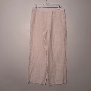 NWT Madewell tan linen wide leg flowy pants, women's large